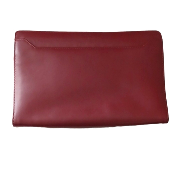 💋CARTIÉR-MUST DE CARTIÉR LEATHER BORDEAUX CLUTCH - Picture 2 of 16